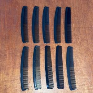 🪞💈Ten Plastic 6” Black Combs for Barber or Beautician • Never Used 💈🪞